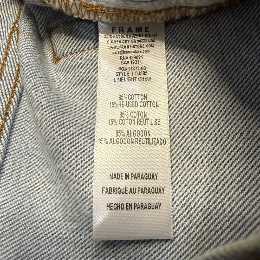 FRAME Le Original Jeans High Rise Crop Distressed Raw Hem NWT 27 - Picture 10 of 10